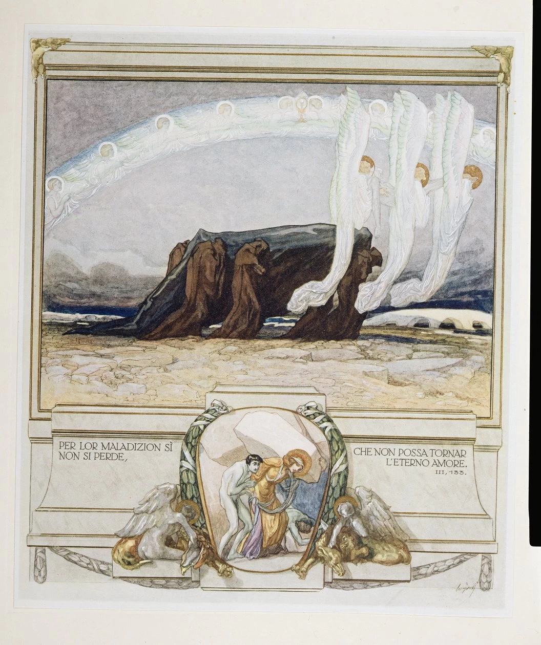 Illustrazione dalla Divina Commedia di Dante, Purgatorio, Canto II
